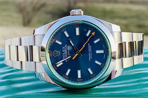 rolex milgauss blue dial replica|rolex milgauss 116400gv price.